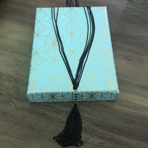 Black and gold long necklace